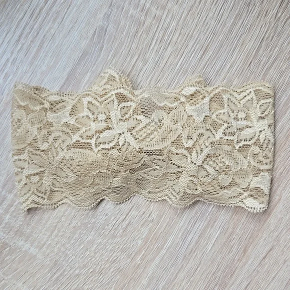 Lace Bowknot Beige Headband Baby Girl Elastic Headwrap Kids Handmade Hairband - Picture 6 of 10